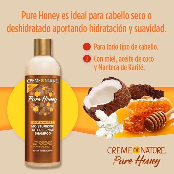 Coconut Oil & Shea Butter Shampoo by Creme of Nature,Dry Defense for Damaged - Picture 2 of 5